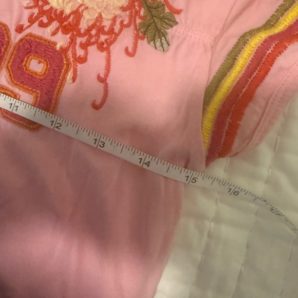 JWLA Johnny Was Pink Embroidered Floral TIGERS Varsity Dress Sz M - Picture 5 of 6